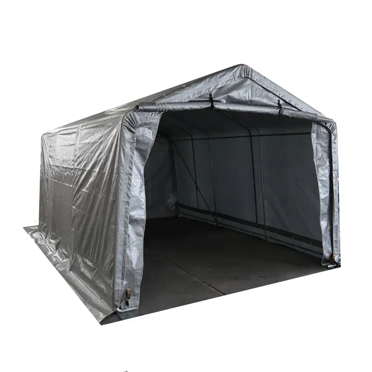 Tenda de oficina para carros portátil W12'xL20' PE PVC resistente, fácil instalação, para armazenamento de tecido de estacionamento ao ar livre, fabricação resistente por atacado