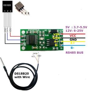 DS18B20 RS485 RS232 TTL Com UART Temperatura de adquisición de Modbus RTU para Arduino PC PLC MCU