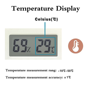 เครื่องวัดความชื้นสัมพัทธ์ดิจิตอล เครื่องวัดอุณหภูมิ LCD เครื่องวัดความชื้นสัมพัทธ์ขนาดเล็ก ตัวบ่งชี้สภาพอากาศภายในอาคารสำหรับห้องนอน ตู้เก็บของ - Product Image 2