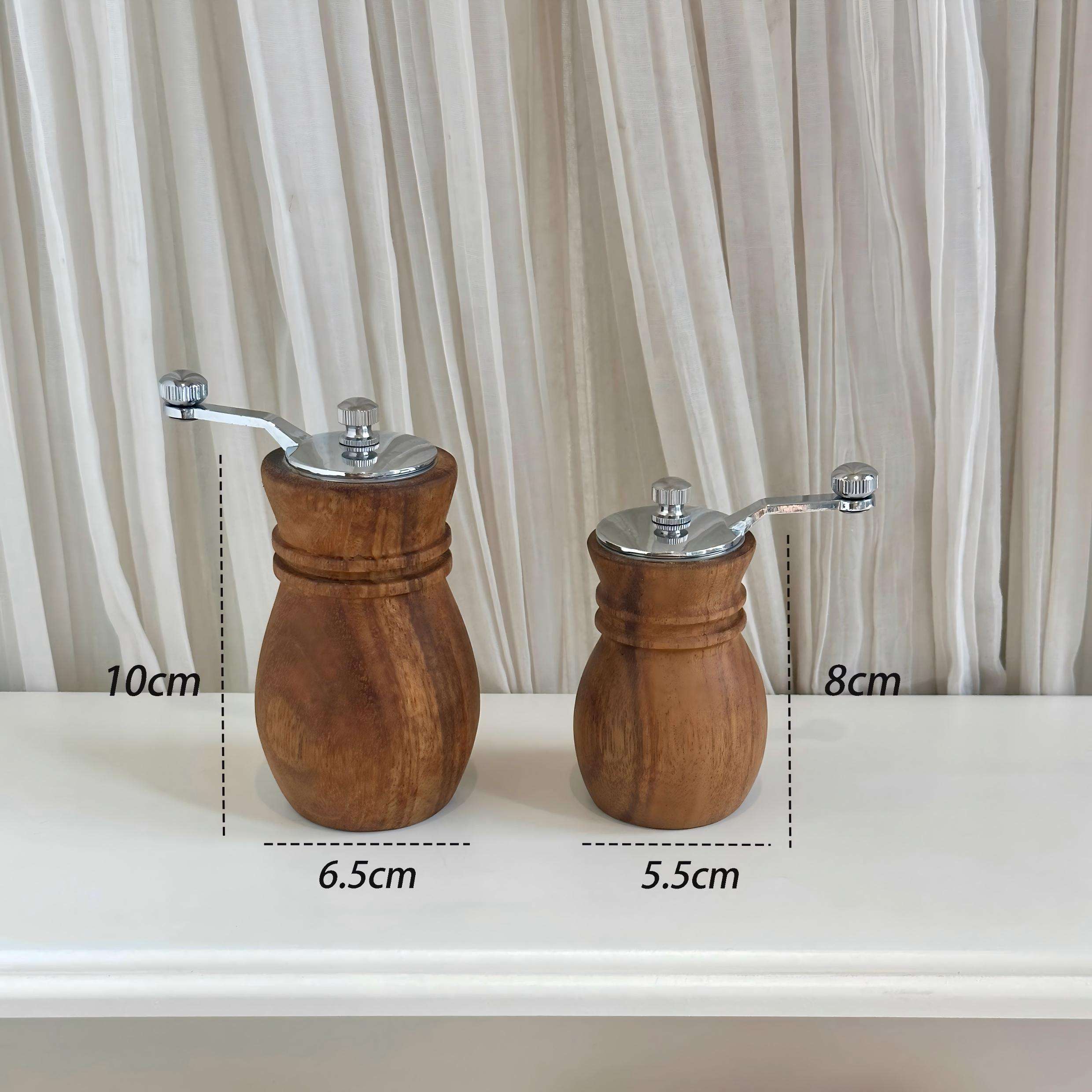 Acacia wood hand crank grinder m