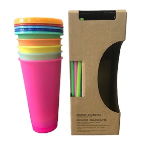 Yeni ürün BPA ücretsiz özel logo yeniden kullanılabilir plastik renk değiştiren kupa 24 oz sihirli kupa soğuk renk değiştiren plastik bardak - Product Image 1