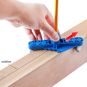 İki-in-one düz delik delme bulucu, kendinden merkezleme scriber, yuvarlak ahşap zıvana yumruk, DIY ahşap araçları - Product Image 3