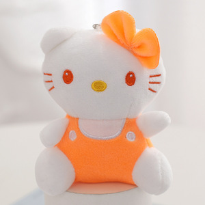 かわいいアニメ座っているキティぬいぐるみスクールバッグ猫キーホルダー漫画HK人形ペンダントハローバッグ装飾女の子のための小さなギフト