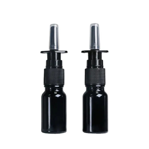 5ml 10 ml 15ml 20ml 30ml Botella de vidrio ámbar marrón negro Botella de aceite esencial vacía 10 ml con bomba de pulverización de niebla fina nasal blanca - Product Image 3