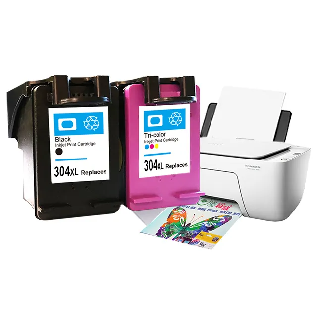 Hicor 304 XL 304XL ตลับหมึกที่ผลิตซ้ําสีสําหรับ HP Deskjet 3720 3730 Envy 5032 5530 เครื่องพิมพ์