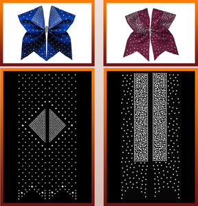 Custom <strong>Cheer</strong> <strong>Bows</strong> Strips Rhinestone Bling Heat Transfer Applique Decals for <strong>Cheer</strong> <strong>Bows</strong> - Product Image 2