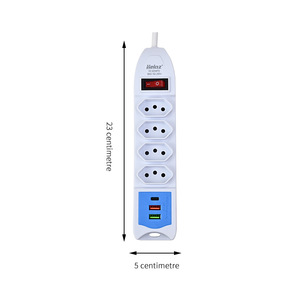 定制跨境出口南美巴西标准认证仪表三个圆形插孔USB + C插座 - Product Image 4