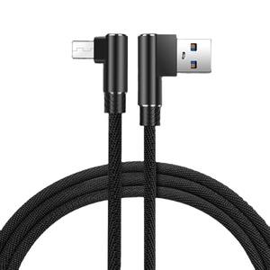 Toptan 1M 2M 3m USB tip C 2.4A hızlı şarj kablosu naylon örgülü 90 derece dirsek mikro USB telefon kablosu - Product Image 2