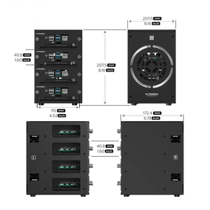 Desktop <strong>Cluster</strong> Enclosure for <strong>Raspberry</strong> <strong>Pi</strong>, Up to 4 <strong>Raspberry</strong> <strong>PIS</strong> and <strong>2</strong>.5&quot; SSD, Front Removable Trays, 12cm LED Coolin
