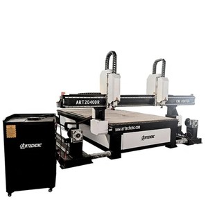 ARTECH 4 Axis 2040 Sistema de Control Syntec rotatorio de doble husillo Cilindro tallado Cnc Máquina de enrutador de corte de grabado de madera