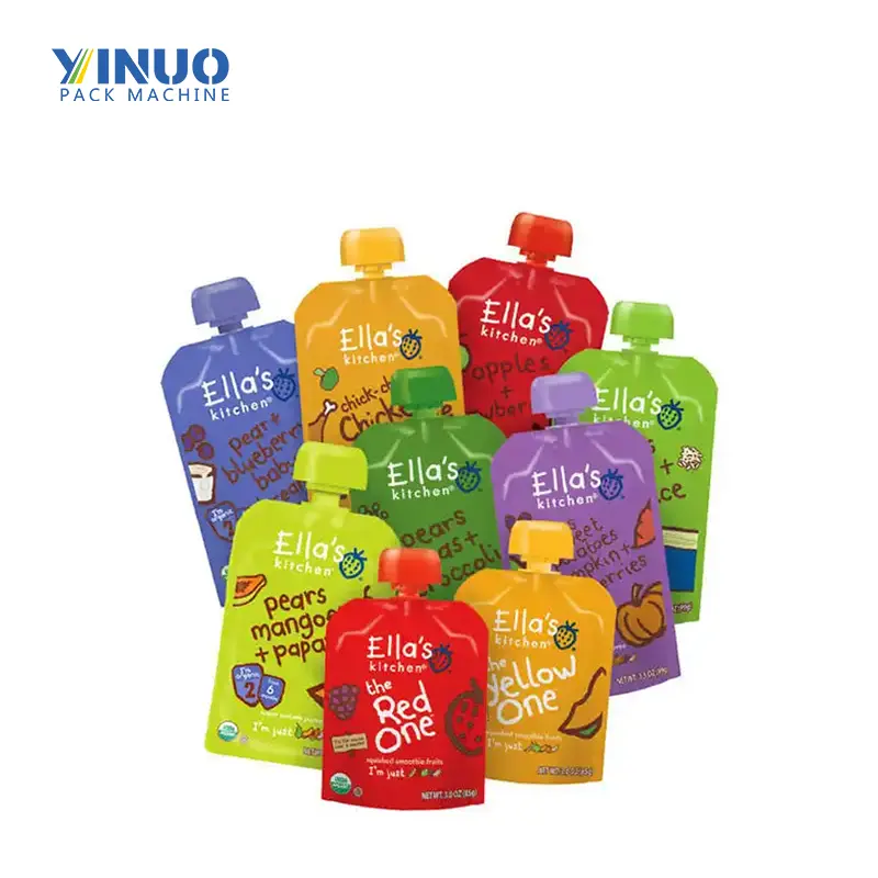 Custom Reutilizável Stand Up Liquid Fruit Juice Pouch Bebida Embalagem Bico Bolsa Bag Fruit Purê Baby Food Bico Pou