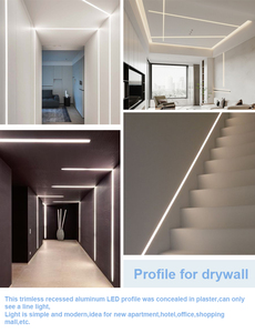 Modern led ışık tavan led ekstrüzyon alçıpan alçı alçıpan ev dekorasyon için led ışık kanal gömme lineer ışık - Product Image 5