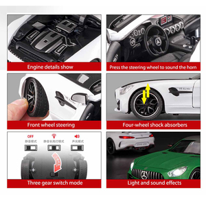 1/24 GTR Die-cast otomobil araç model simülasyon ses ve ışık ile geri alaşım araba çekin - Product Image 6