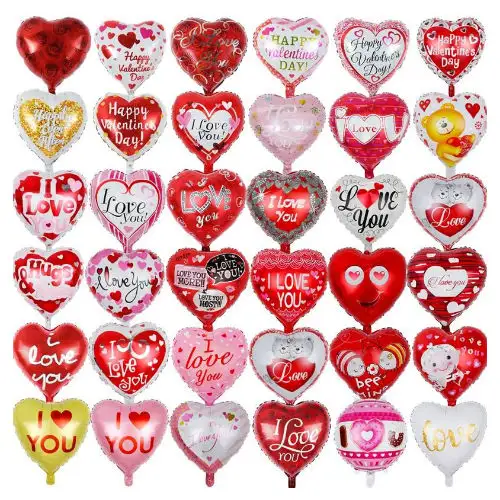 Globos inflables de helio con forma de corazón de 18 pulgadas, globos inflables de helio para bodas, aniversario, San Valentín