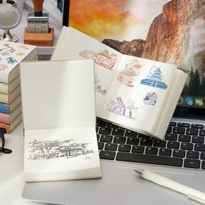 <strong>Custom</strong> 10.3*10.3cm UV <strong>Printed</strong> PU Hardcover Square Blank <strong>Notebook</strong> School Stationery Sketchbook for Drawing - Product Image 4