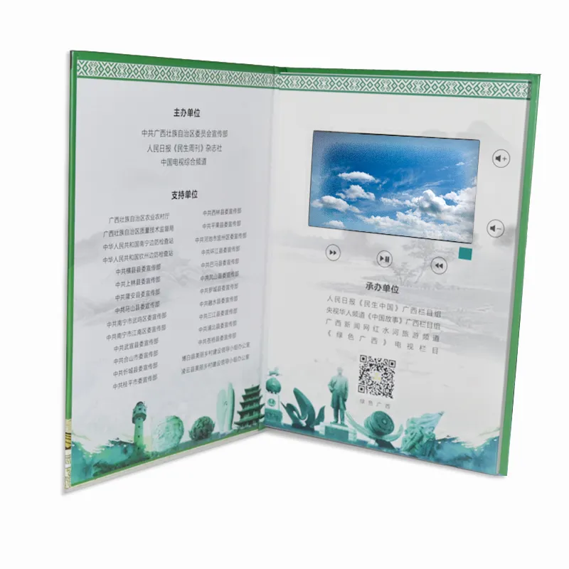 Cina fornitura di fabbrica promozionale 5 pollici schermo lcd scheda video con la stampa video brochure aziendale