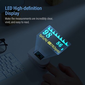 Thiết bị điện tử oxi Meter SPO2 và Heart Rate đo lường cầm tay kỹ thuật số LCD hiển thị Fingertip <span class=keywords><strong>Pulse</strong></span> đo oxy cho người lớn - Product Image 2