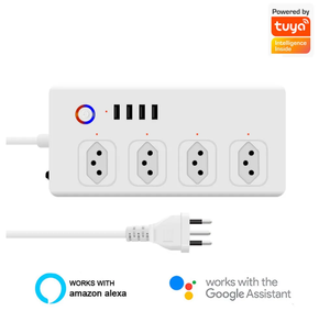 Regleta eléctrica con 4 enchufes, enchufe estándar brasileño con Wifi, 4 Usb, Control independiente, compatible con Smart Home - Product Image 3