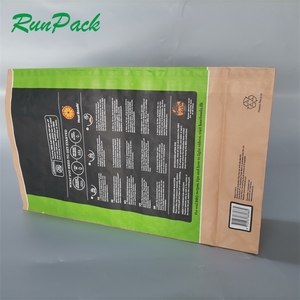 Bolsa de papel Kraft personalizada de alta calidad para embalaje de polvo de grano de harina Fondo plano con diseño en capas Producto de impresión de embalaje