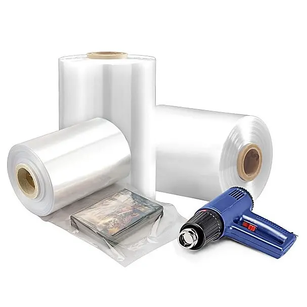 Rollo de embalaje de nailon biodegradable, POF retráctil de goma de PVC, bolsa de plástico termorretráctil térmica, bolsa de película envolvente para caja de embalaje