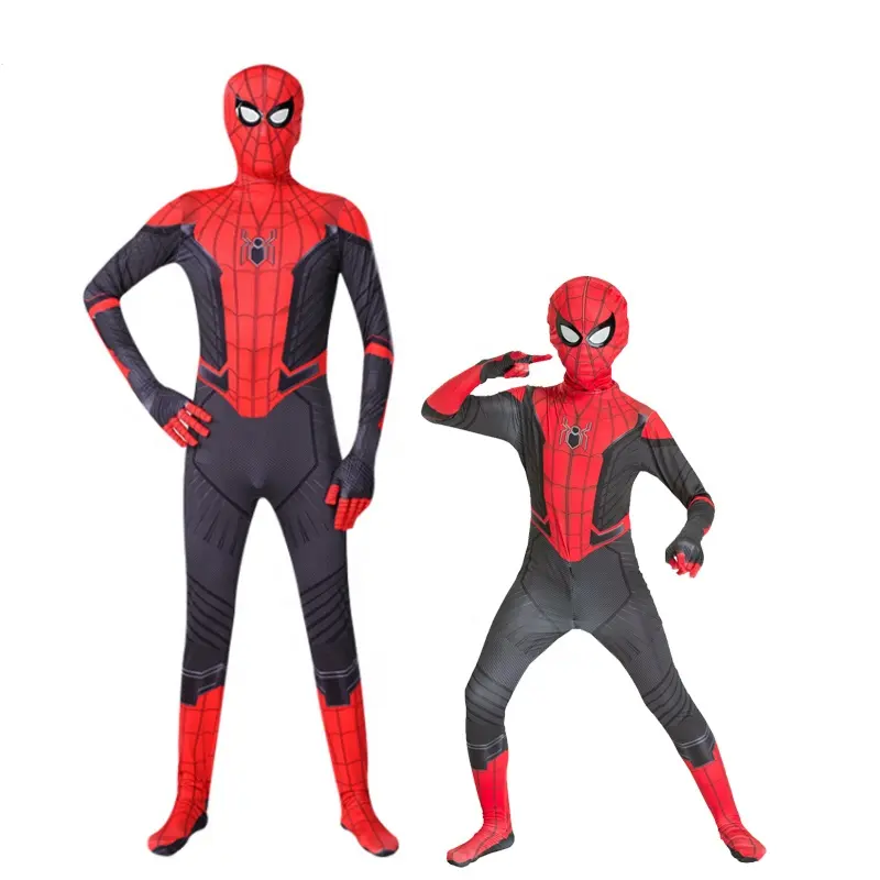 Лидер продаж, оптовая продажа, классический стиль, Лучшая цена, мультяшная красная черная одежда, фигурка из аниме, Детский костюм Человека-паука