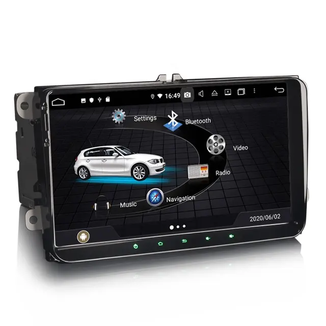 Erisin — autoradio 9 ", Android 10.0, CarPlay, GPS, 4G DAB, DSP, pour voiture VW Golf, garmin, Eos, Seat, Skoda, Erisin, ES8791V, nouveauté