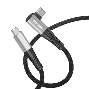 USB C bis Typ C Kabel 1m Nylon geflochten 5a Pd 240w Factory Custom Hochwertiges 90-Grad-Winkel-Schnellladekabel Datenkabel