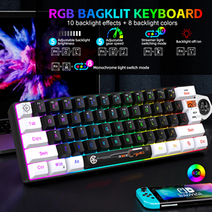 2025ใหม่คีย์บอร์ดเล่นเกมมินิ61คีย์ RGB backlit แบบมีสาย USB คีย์บอร์ดออกแบบตามหลักสรีรศาสตร์แบบพกพาได้พร้อมปุ่มเมมเบรนพิมพ์สไตล์เครื่อง - Product Image 3