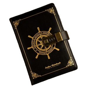 Agenda con Logo in rilievo personalizzato Agenda con copertina in pelle Vintage A5 diario dei viaggiatori quaderno economico con blocco del codice - Product Image 1