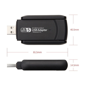 2合1 USB 3.0 WiFi蓝牙无线适配器，1300Mbps双频2.4/5ghz无线网卡接收器AC1300 WiFi 5加密狗 - Product Image 3