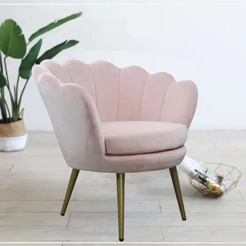 Klassische Accent Stuhl Samt mit Metall Beine-Wohnzimmer und Schlafzimmer Sessel