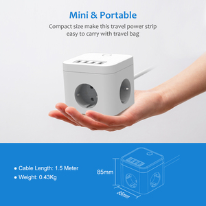 Toma de corriente de 3 vías, extensión USB, protección contra sobretensiones, venta al por mayor - Product Image 2