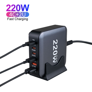 220w 4c2a ChargeurウルトララピッドユニバーサルUsb-c Pd充電器100w Cargadores Para Celular Europeos Gan Proデスクトップ高速充電器 - Product Image 1