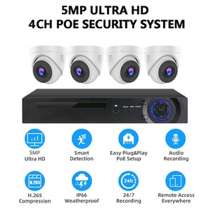 4CH H.265视频压缩POE NVR 4通道5MP高清，带红外切割夜视P2P网络POE知识产权摄像机套件 - Product Image 2