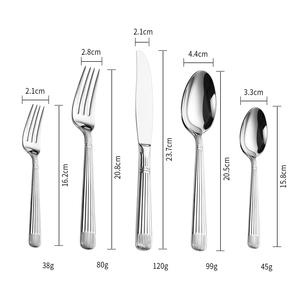 Cao cấp Hộp quà tặng dao kéo đám cưới bạc thanh lịch Roman cột theo kiểu thép không gỉ muỗng gương đánh bóng 18/8 thiết lập dao kéo - Product Image 4