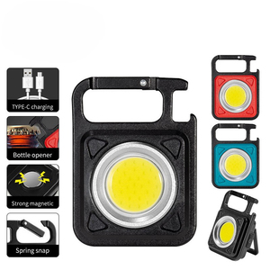 <strong>LED</strong> Multifunctional Outdoor Flashlight Camping Work Light Cob Alloy Portable Mini Cob Keychain Rechargeable Flashlight - Product Image 2