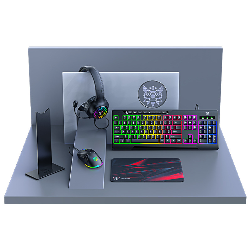 5 dans 1 clavier de souris combiné et ensemble d'écouteurs