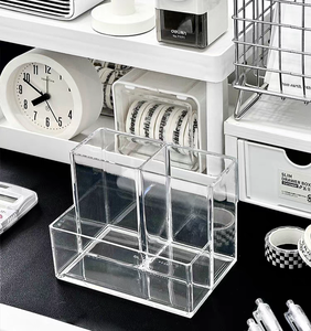 Hiện Đại Xách Tay Acrylic Lưu Trữ Trong Suốt Hộp Máy Tính Để Bàn Tổ Chức Container Nhà Máy Bán Buôn Bán Hàng - Product Image 4