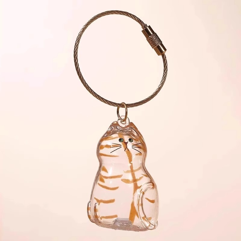 Orange Cat Keychain as a gift
