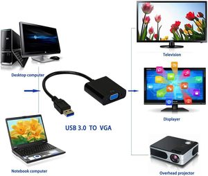 USB 3.0转VGA适配器、USB 3.0转VGA 1080P适配器 (公对母) 、多显示器外部视频图形卡电缆 - Product Image 3