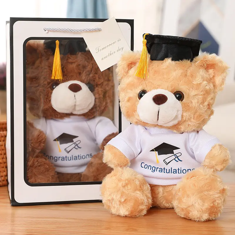 15-45 cm Amor Plushies Teddies Ursos Presente De Graduação Personalizado Urso Brinquedos De Pelúcia para Crianças Cute Stuffed Toy Graduação Teddies Ursos