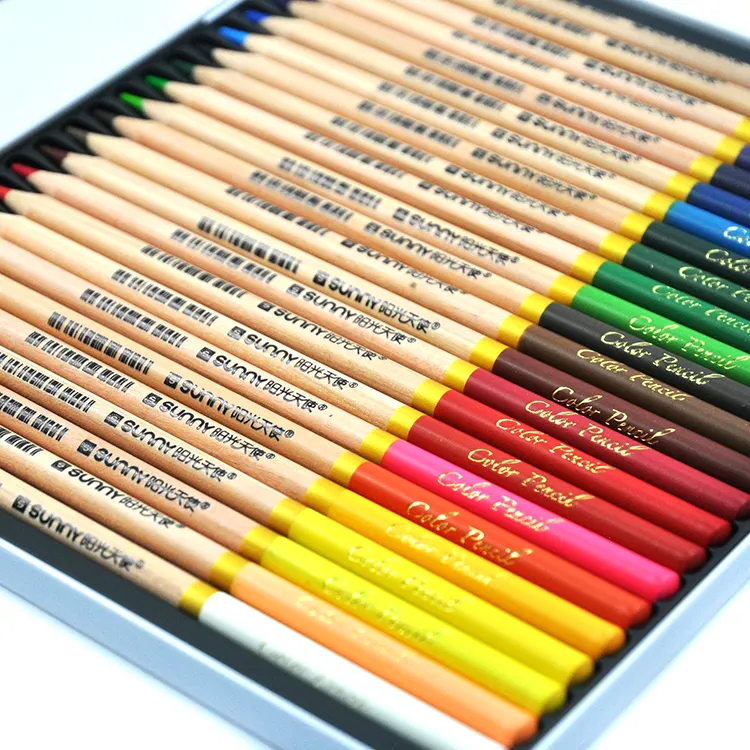 Pencil com base de óleo não-tóxico sunny, 36 cores, lápis coloridos, pintura segura para desenho artístico