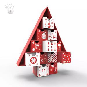 Advent Calendar <strong>Box</strong> Customized Standing 8 Calender Dog of Children Emty <strong>Round</strong> <strong>Toys</strong> Vintage Perforated Advent Calendar <strong>Box</strong> - Product Image 2