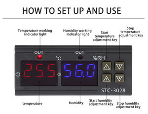 AC110V 220V DC12V 24V цифровой регулятор влажности температуры STC-3028 регулятор температуры и влажности - Product Image 4