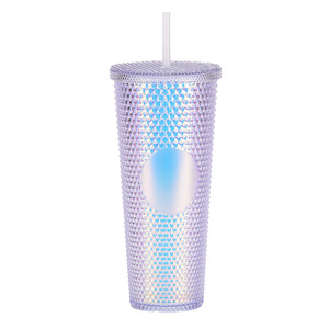 爆発性電気メッキ2層ドリアンカップ600Mプラスチックストローカップ明るいダイヤモンド星空ストローカップ - Product Image 4