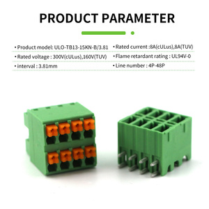 <strong>Double</strong> Level <strong>Spring</strong> <strong>Terminal</strong> <strong>Blocks</strong> Push in Wire Connectors for Pcb 3.81mm Pitch - Product Image 3