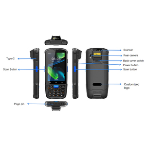 Tastiera Computer Mobile 4 pollici Android 9.0 IP67 robusto raccoglitore di dati palmare PDA 5000mAh OTG NFC PDA con Scanner di codici a barre - Product Image 6