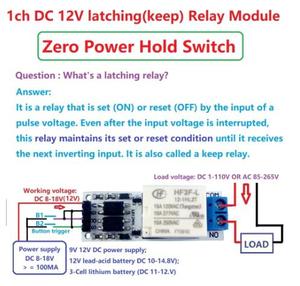 LR12A01 modulo relè di chiusura magnetica autobloccante Flip-Flop DC 5V 12V 24V scheda interruttore bistabllatch per Arduino ESP32 - Product Image 6