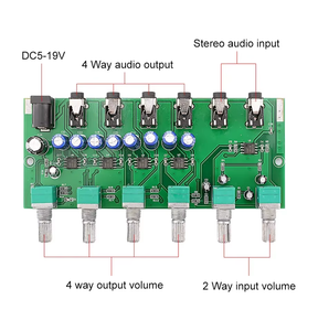 Amplificadores de auriculares, placa mezcladora de señal de Audio, amplificador estéreo de auriculares, entrada de 2 vías de 3,5 MM, salida de 4 vías con Control de tono - Product Image 3