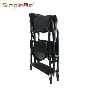 Simpleme hafif alüminyum ayarlanabilir makyaj sanatçı sandalye rahat kafalık ile taşınabilir Tall direktörü berber koltuğu - Product Image 5